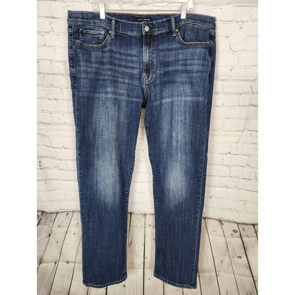 Lucky Brand 363 Vintage Straight Blue Jeans Mens 40x34 Dark Wash Denim